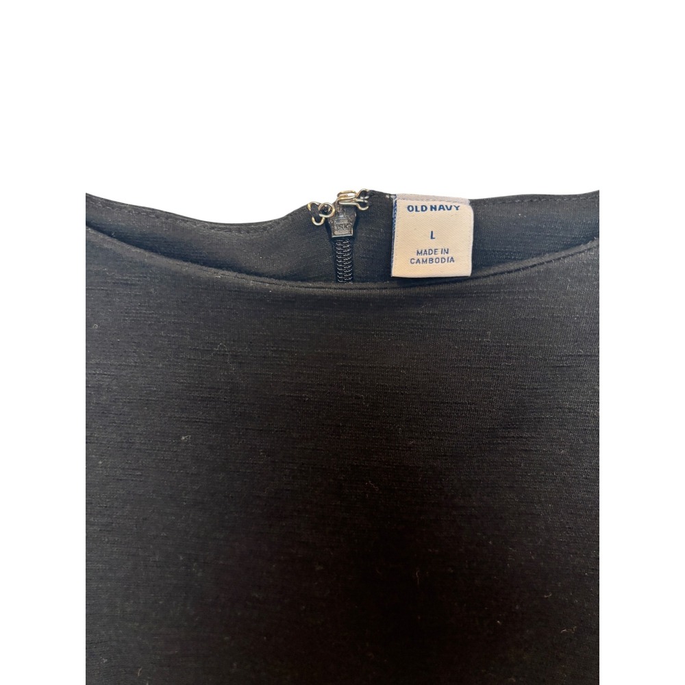Old Navy Womens Black 3/4 Sleeve Sheath Dress Size L Round Neck Business Casual